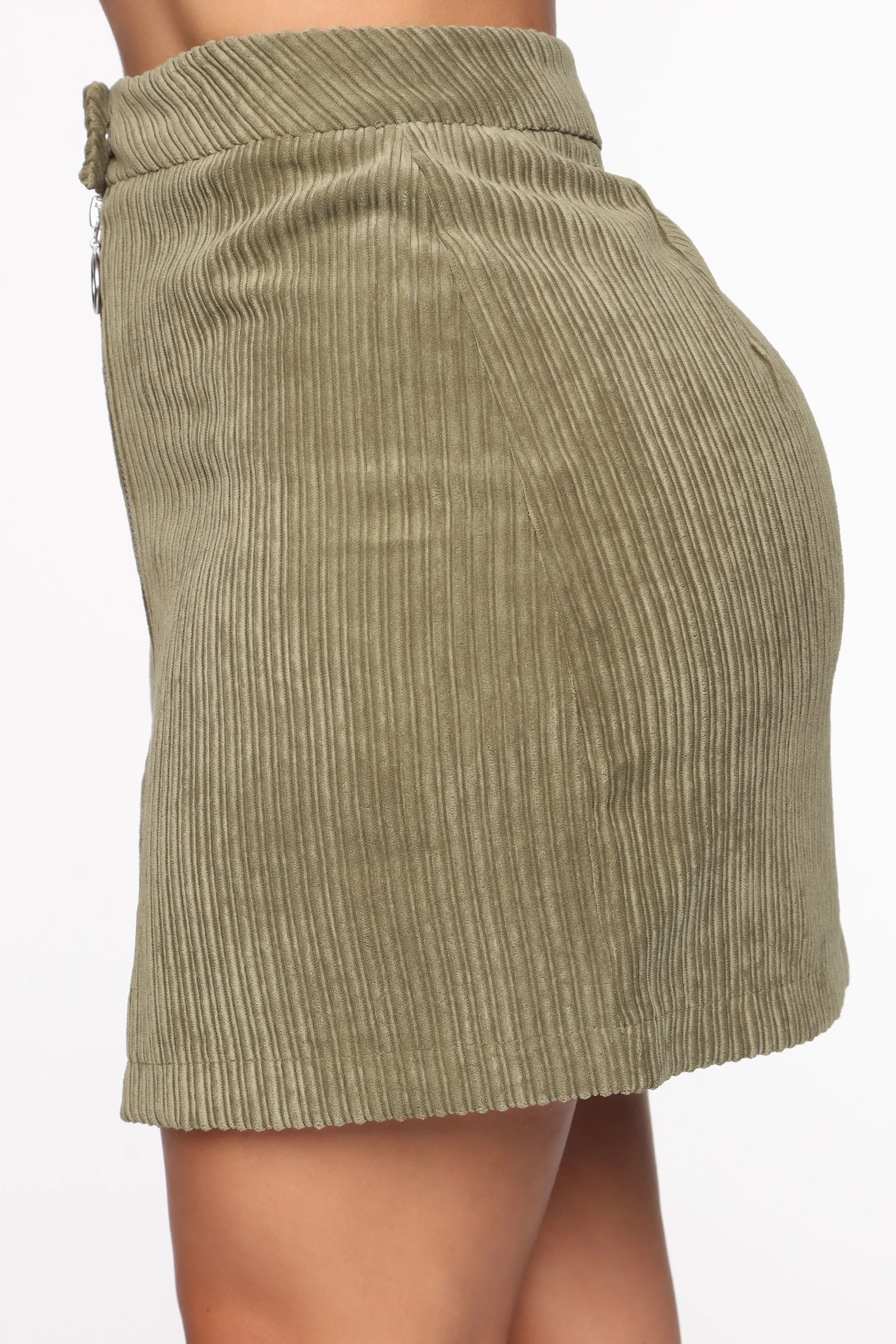 According To You Mini Skirt - Olive