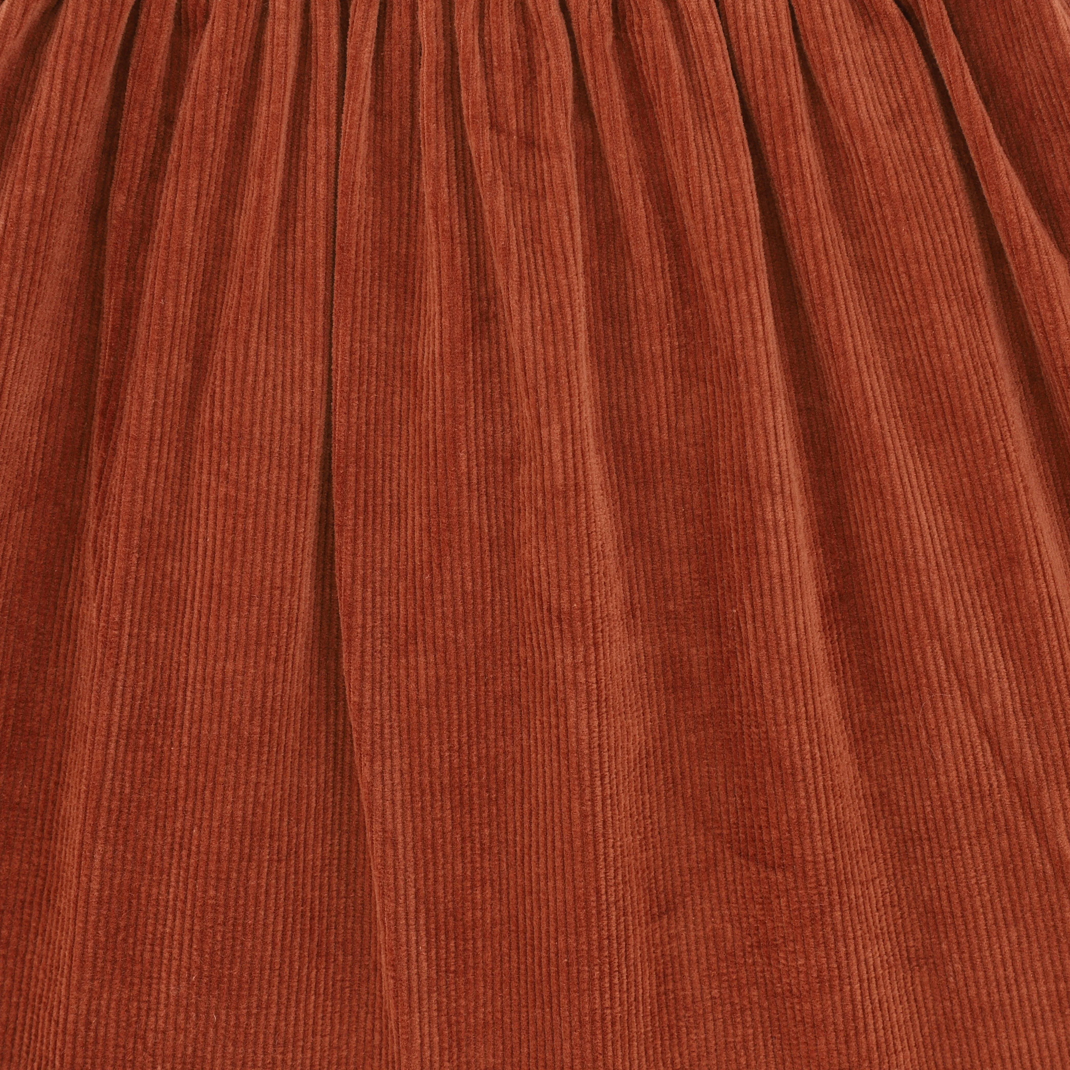 BAMBOO RUST CORDUROY GATHERED WAIST SKIRT [Final Sale]