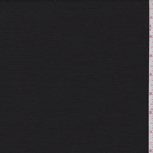 Black Textured Stripe Polyester Fabric