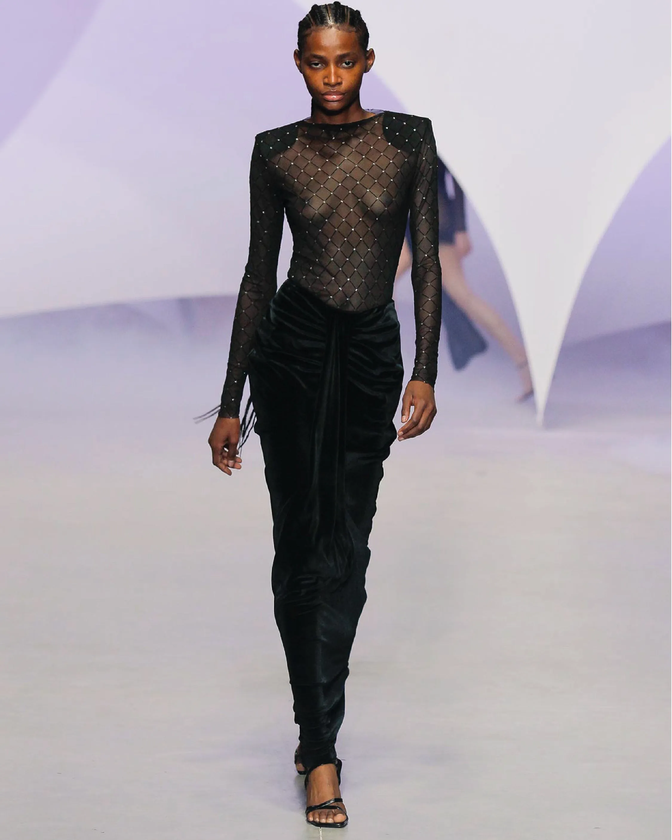 Black Velvet Maxi Skirt