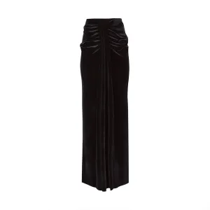 Black Velvet Maxi Skirt