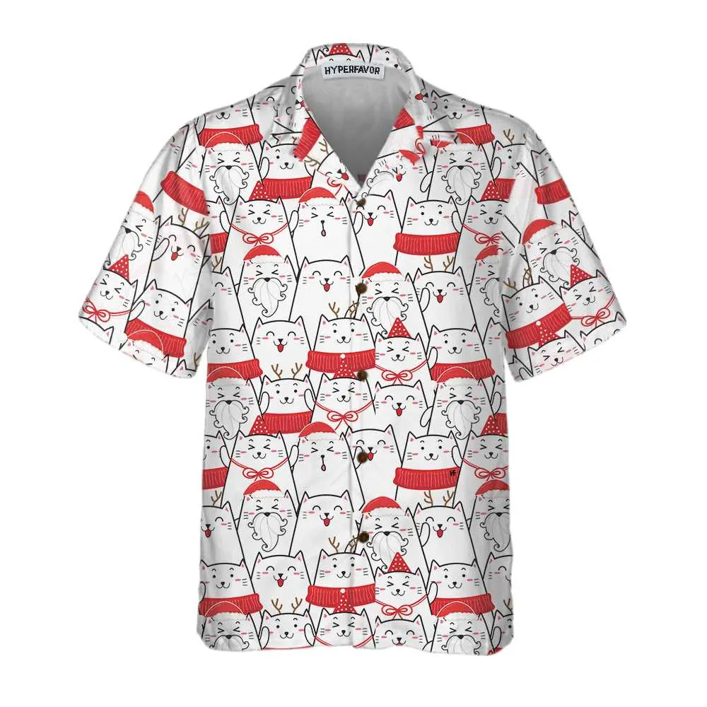 Cat The Red Christmas Hawaiian Shirt, Cute Cat Christmas Shirt, Best Christmas Gift Idea
