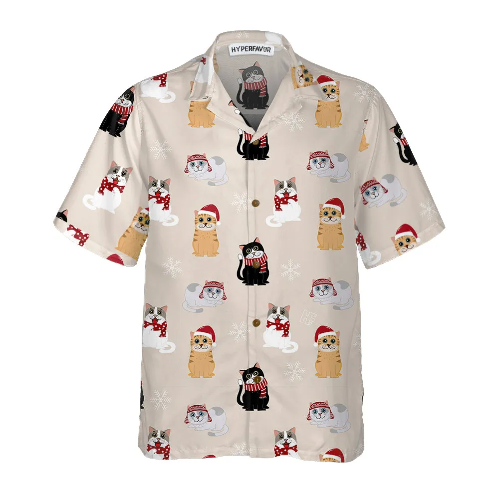 Cat Wearing Santa Claus Hat Hawaiian Shirt, Christmas Cat Shirt, Best Christmas Gift