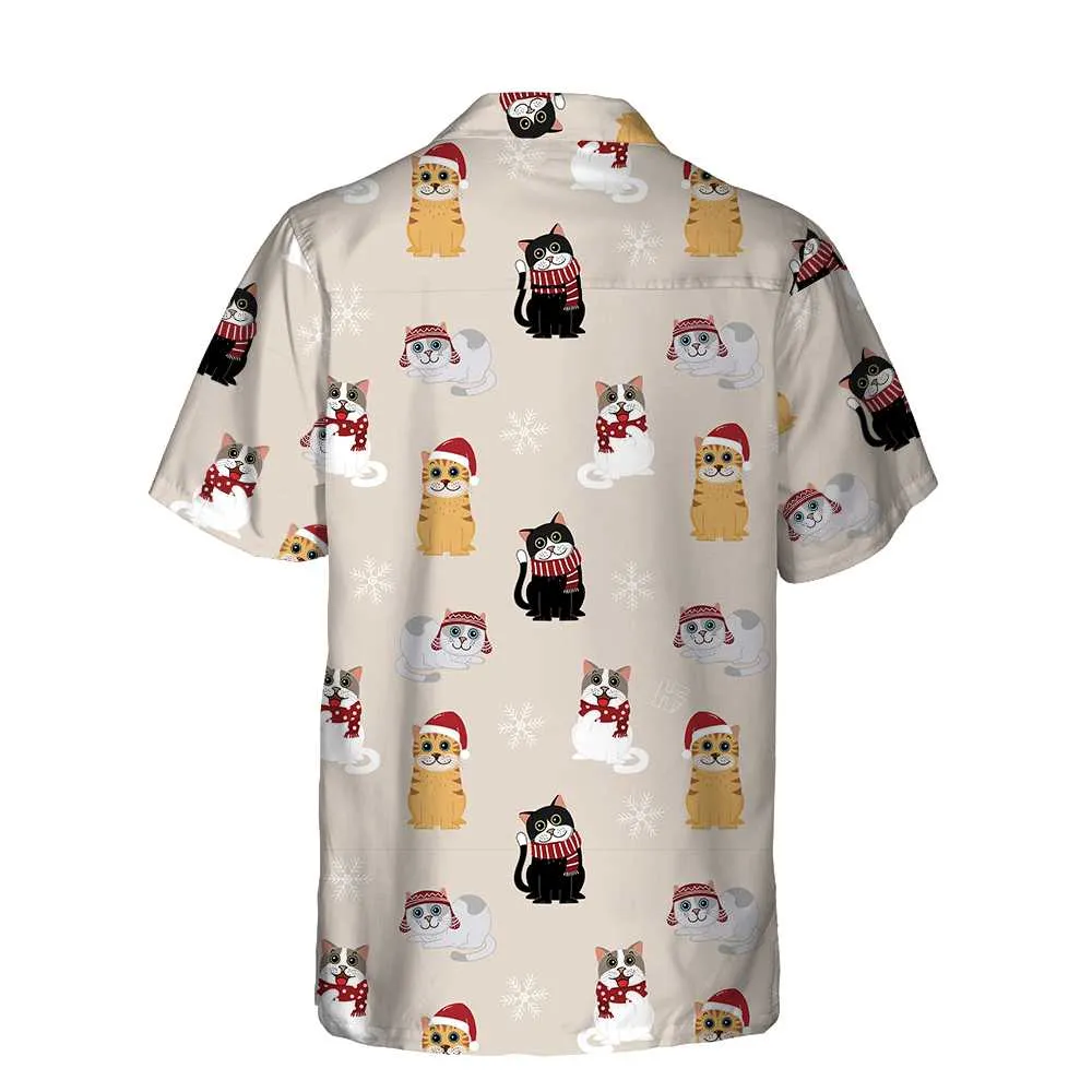 Cat Wearing Santa Claus Hat Hawaiian Shirt, Christmas Cat Shirt, Best Christmas Gift