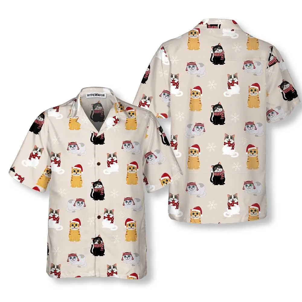 Cat Wearing Santa Claus Hat Hawaiian Shirt, Christmas Cat Shirt, Best Christmas Gift