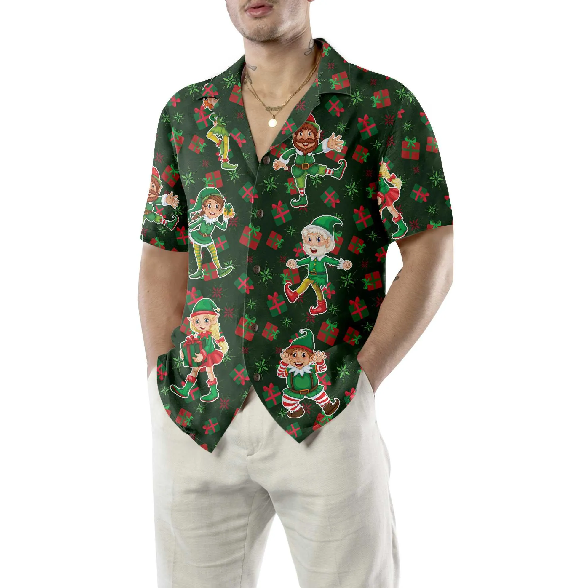 Christmas Elf Party Hawaiian Shirt, Funny Elf Christmas Shirt, Best Xmas Gift Idea