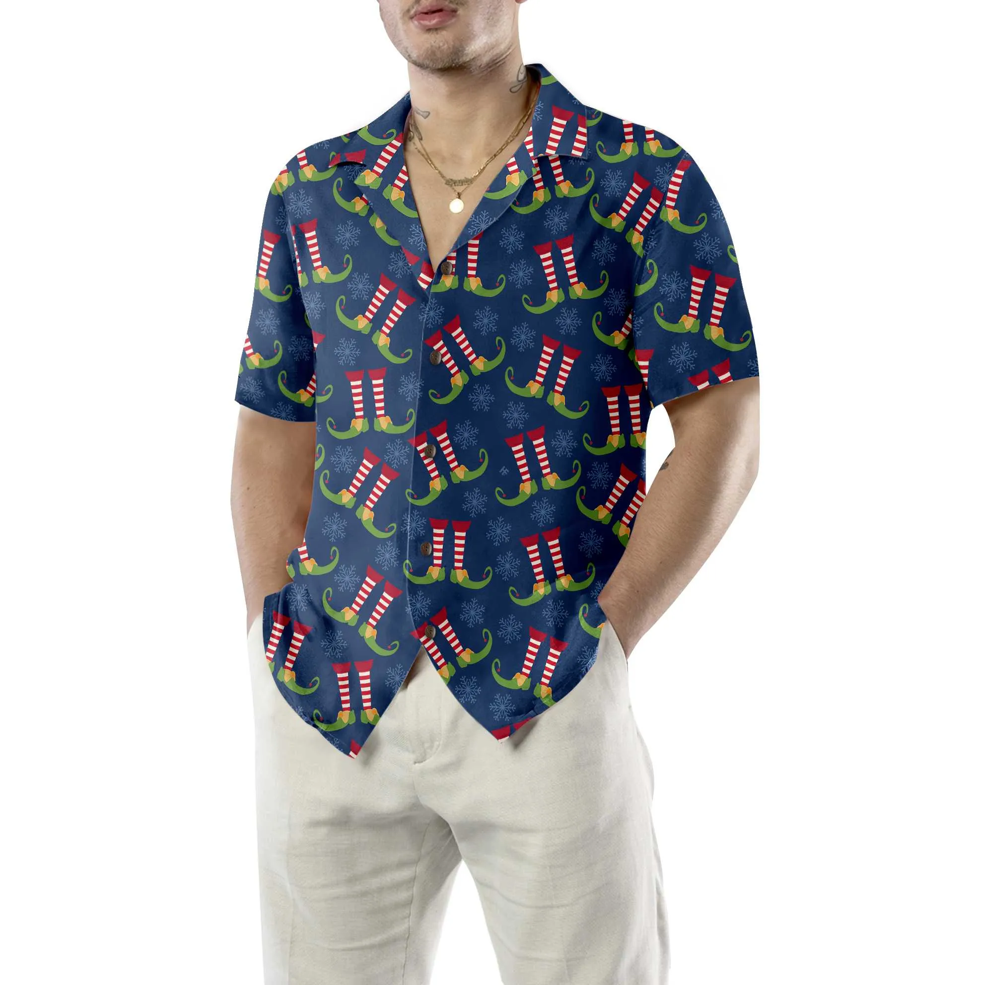 Christmas Elves Legs Hawaiian Shirt, Funny Elf Christmas Shirt, Best Christmas Gift Idea