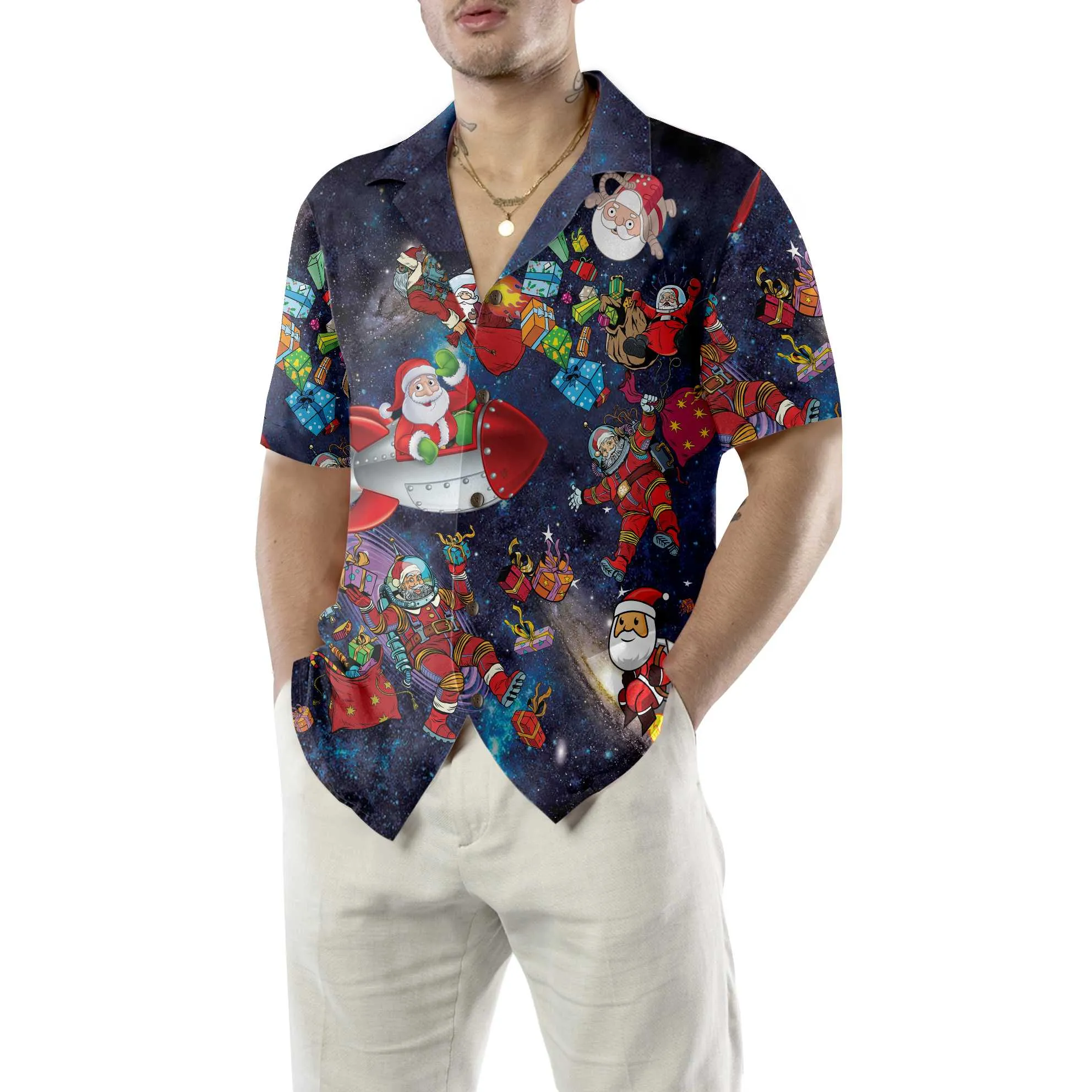 Christmas In The Space Hawaiian Shirt, Funny Christmas Shirt, Best Gift For Christmas
