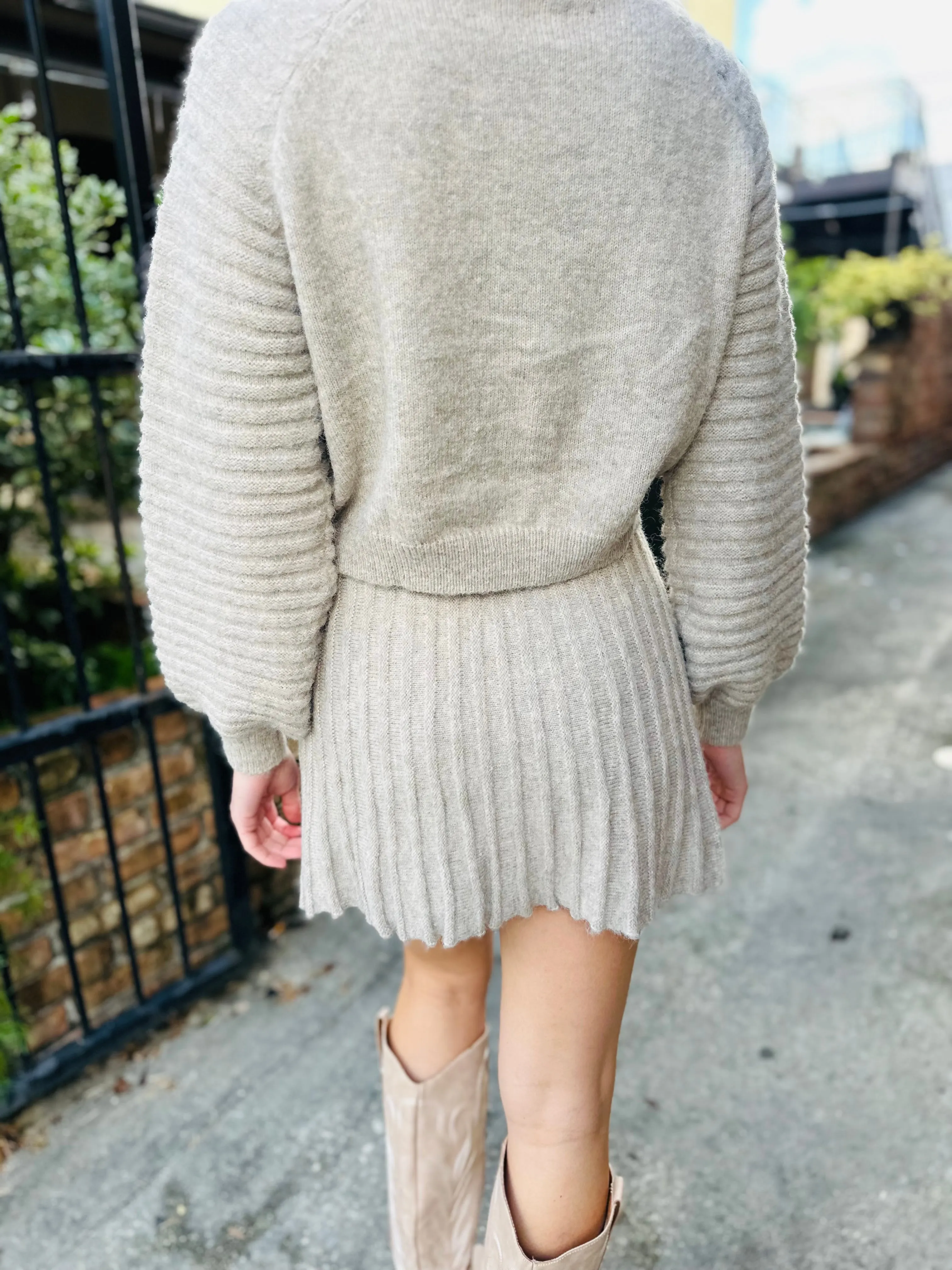 Farrah Sweater Skirt- Heather Oat