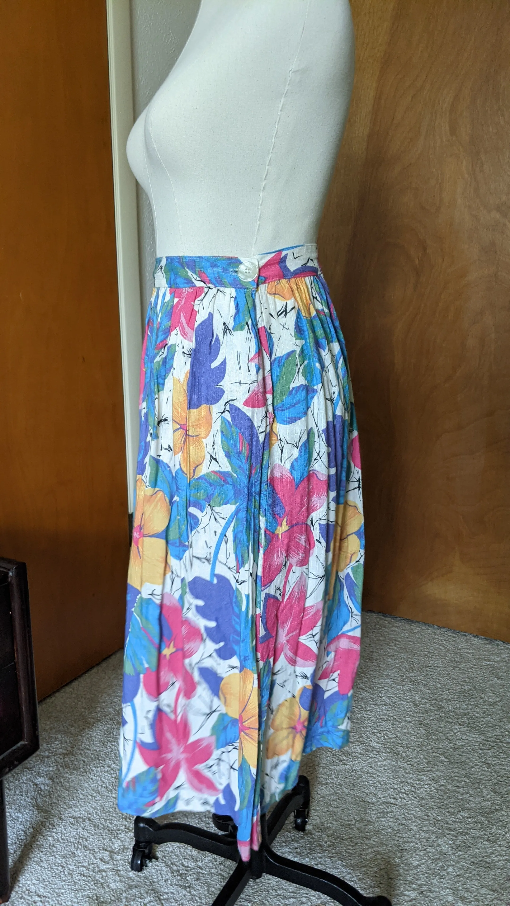 Hawaiian Print midi skirt