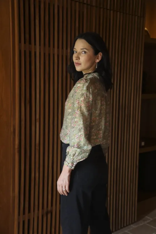 Joyce Blouse - Mint Floral