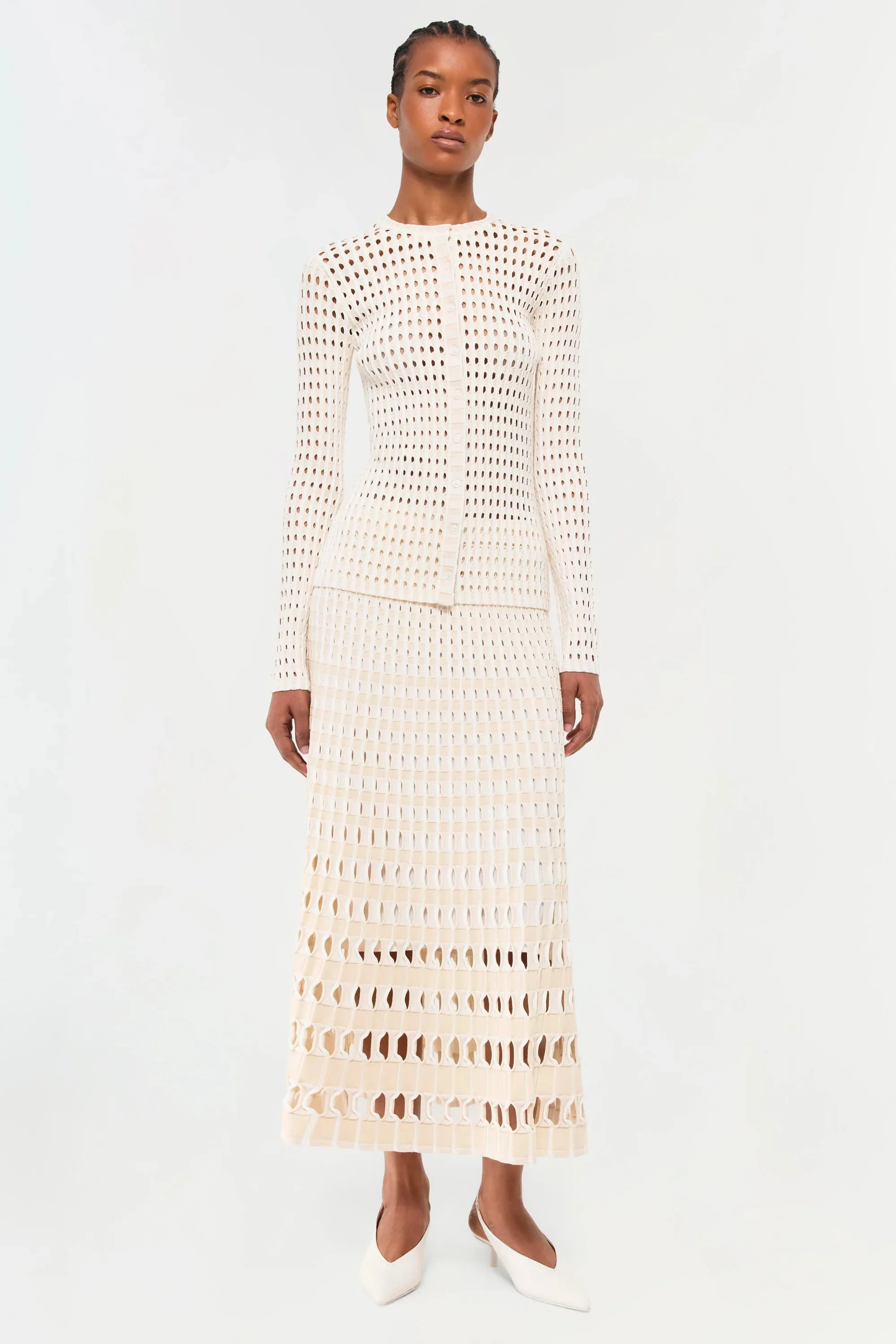 Larken Knit Midi Skirt in Sand Multi