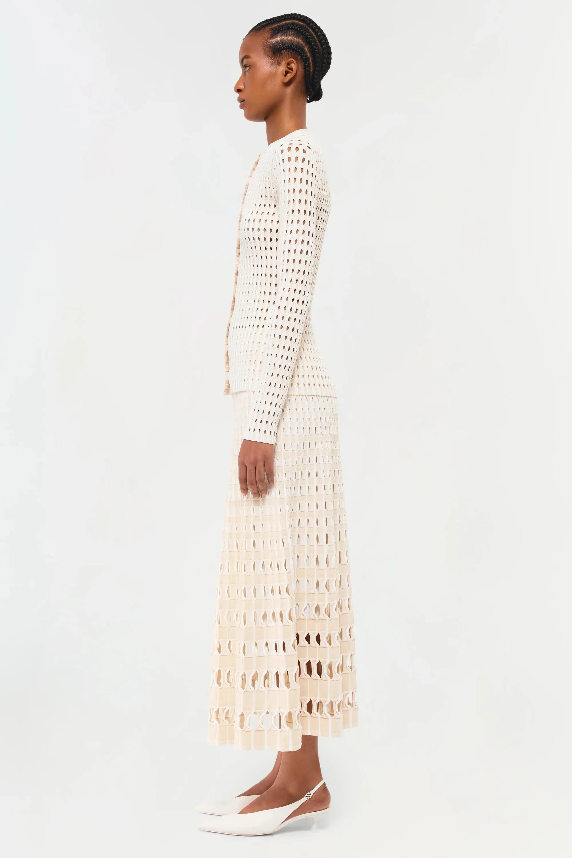 Larken Knit Midi Skirt in Sand Multi