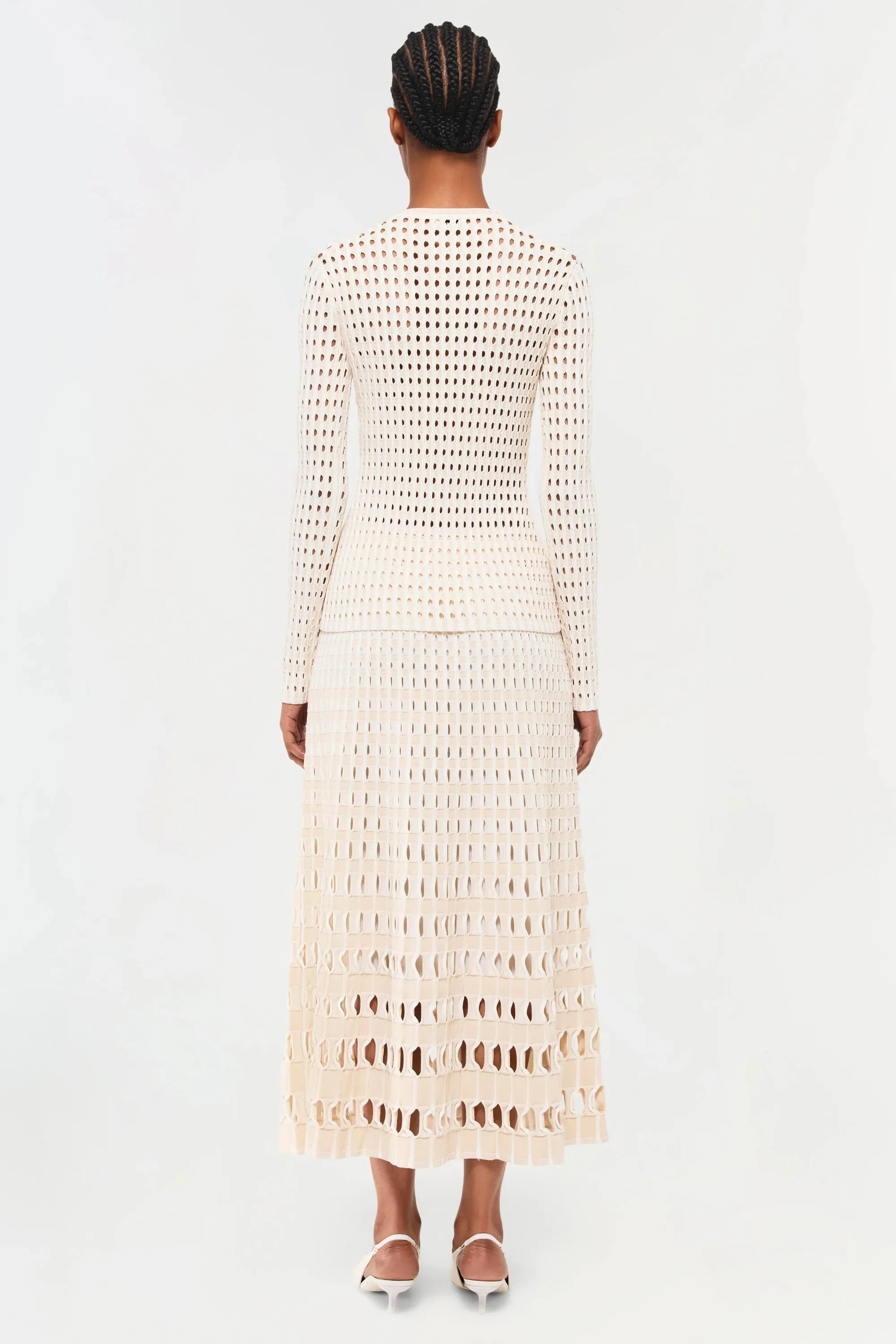 Larken Knit Midi Skirt in Sand Multi