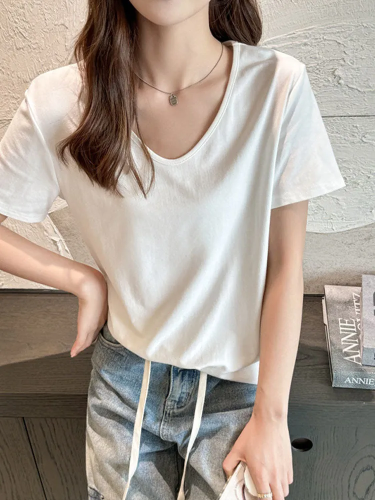 Loose V-Neck Summer Tee
