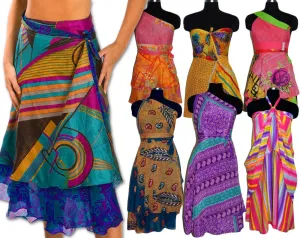 Magic Wrap Vintage Silk Sari Skirt Wholesale Lots