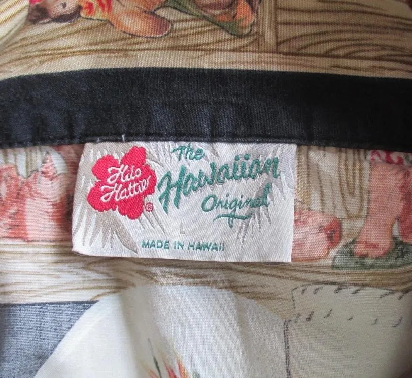 Mens Vintage 90s Hilo Hattie Hawaii Treasures Hawaiian Shirt XXL