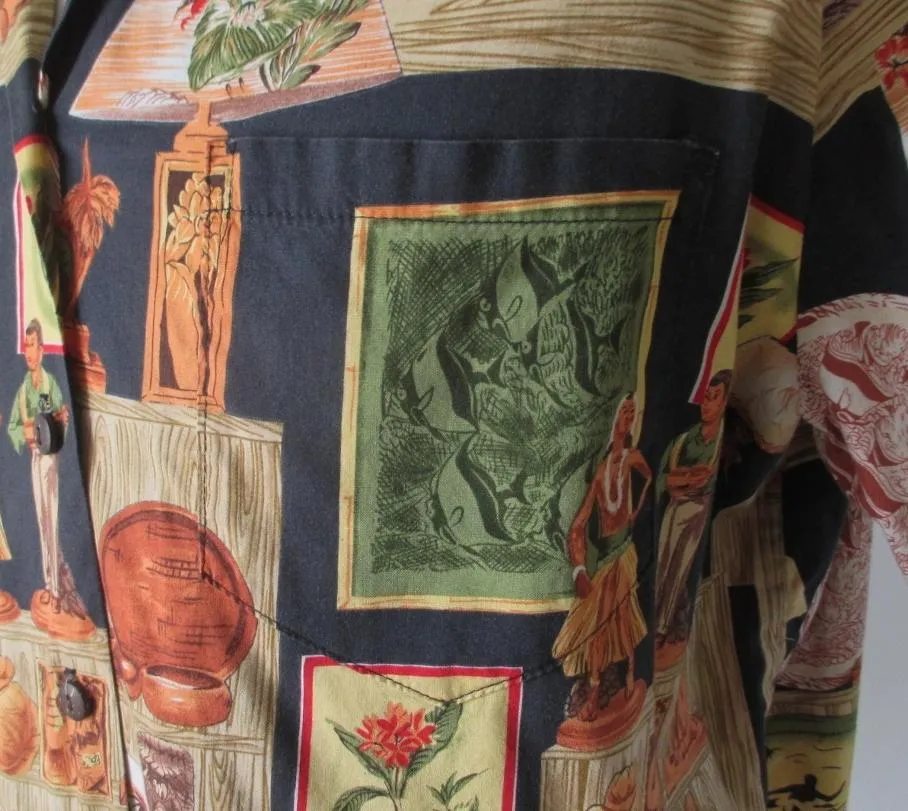 Mens Vintage 90s Hilo Hattie Hawaii Treasures Hawaiian Shirt XXL