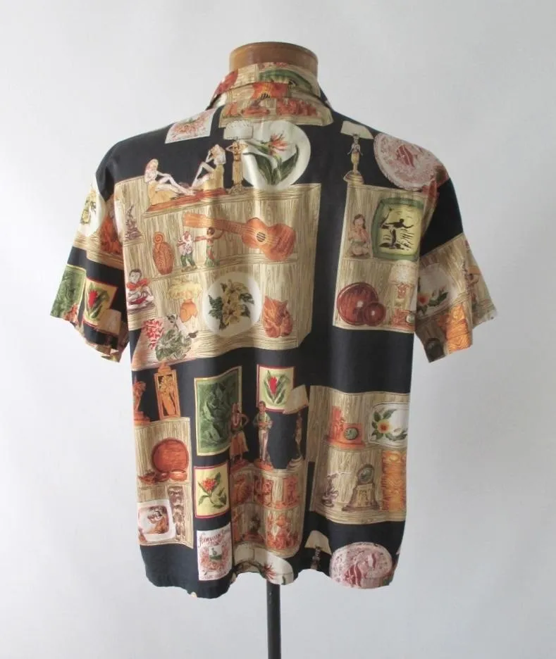 Mens Vintage 90s Hilo Hattie Hawaii Treasures Hawaiian Shirt XXL