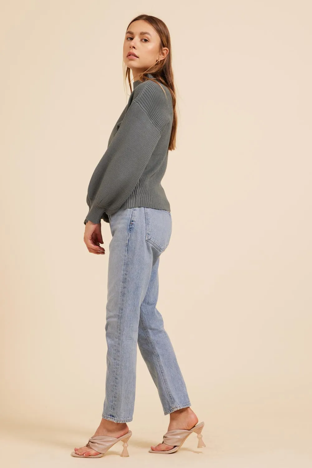 Moodie Mock Neck Sweater In Forest