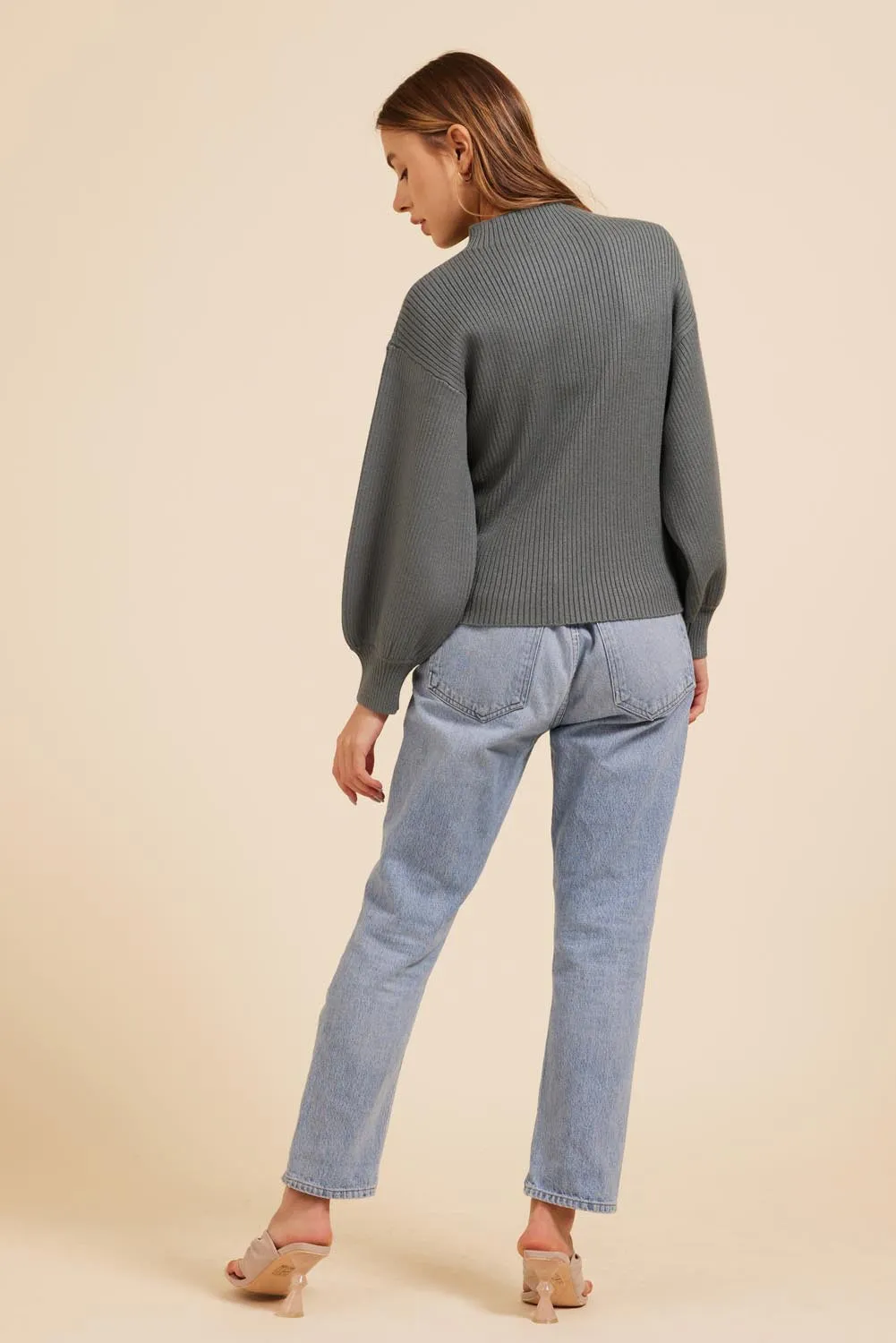 Moodie Mock Neck Sweater In Forest