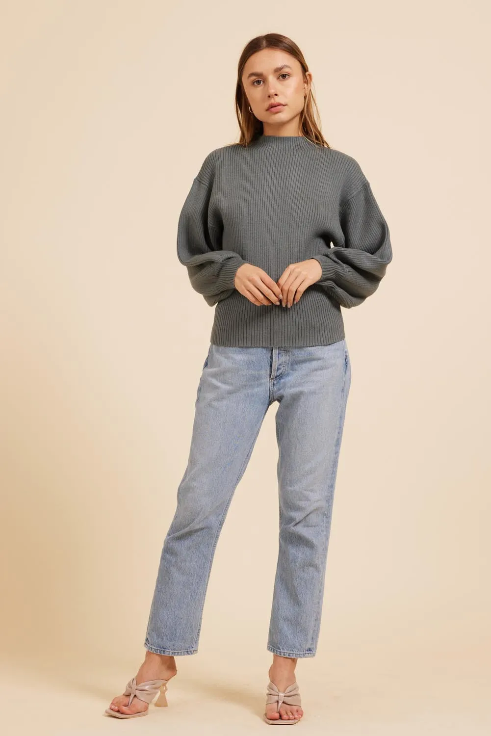 Moodie Mock Neck Sweater In Forest