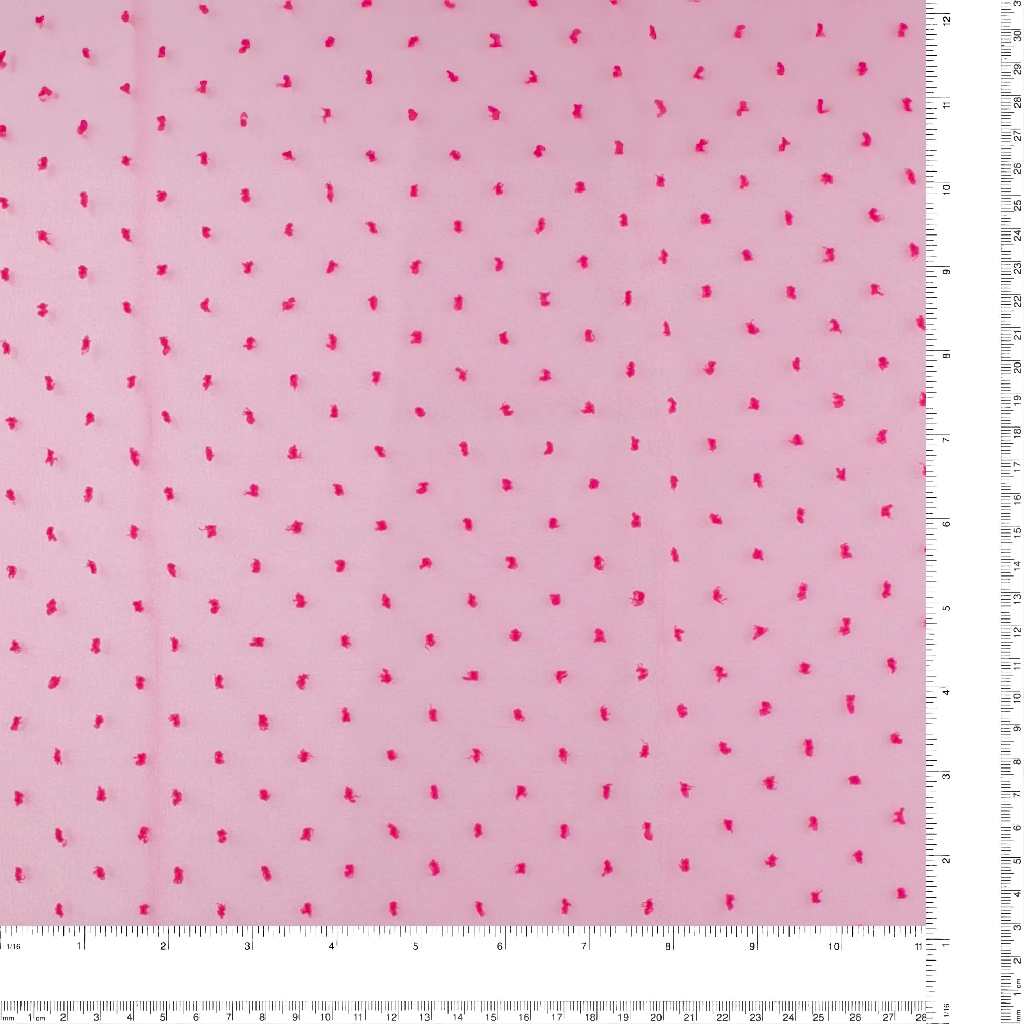 Organza with Embroidered Dot - DOTSY - Hot Pink