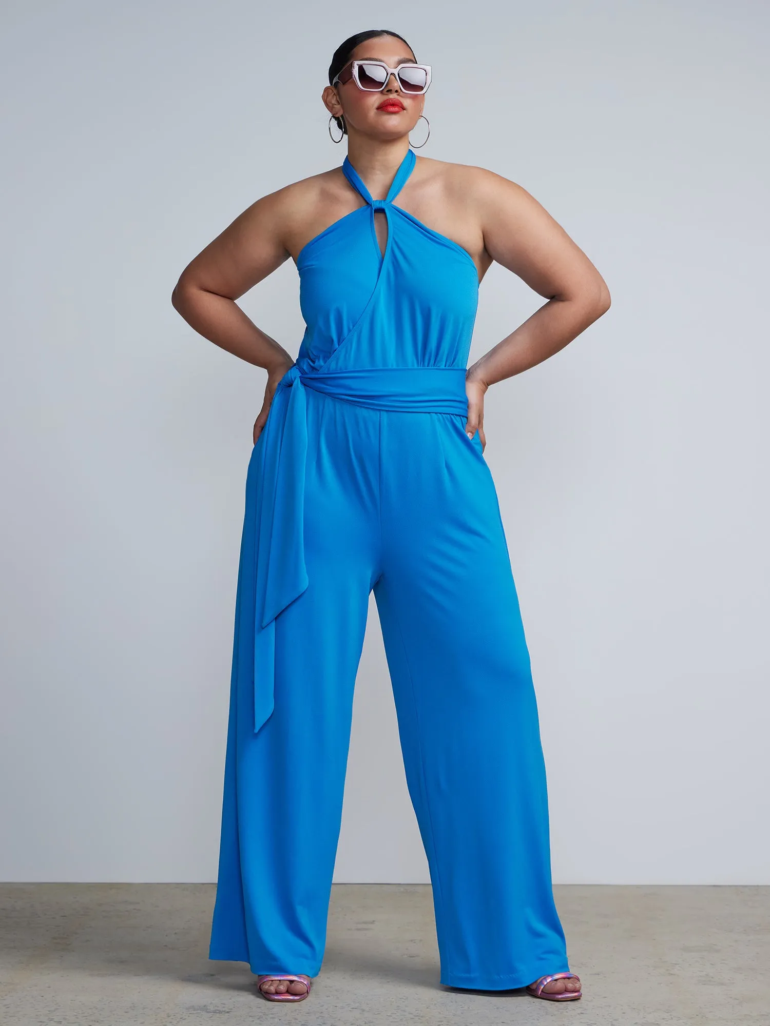 Plus Halter Neck Jumpsuit