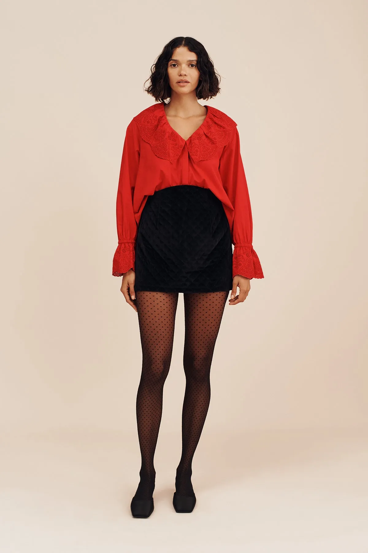 ROMEO MINI SKIRT - BLACK VELVET