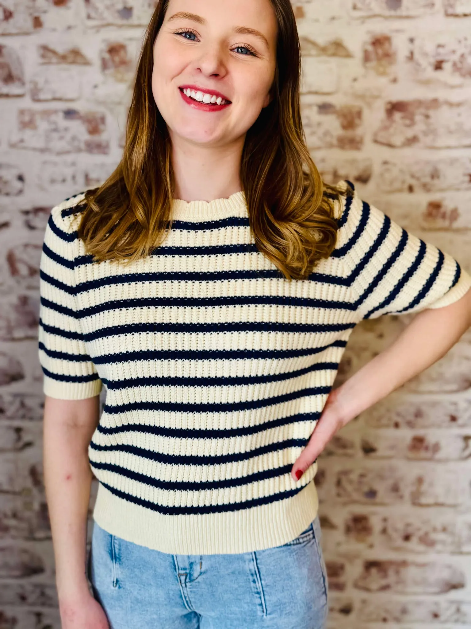 Short Puff Sleeve Sweater