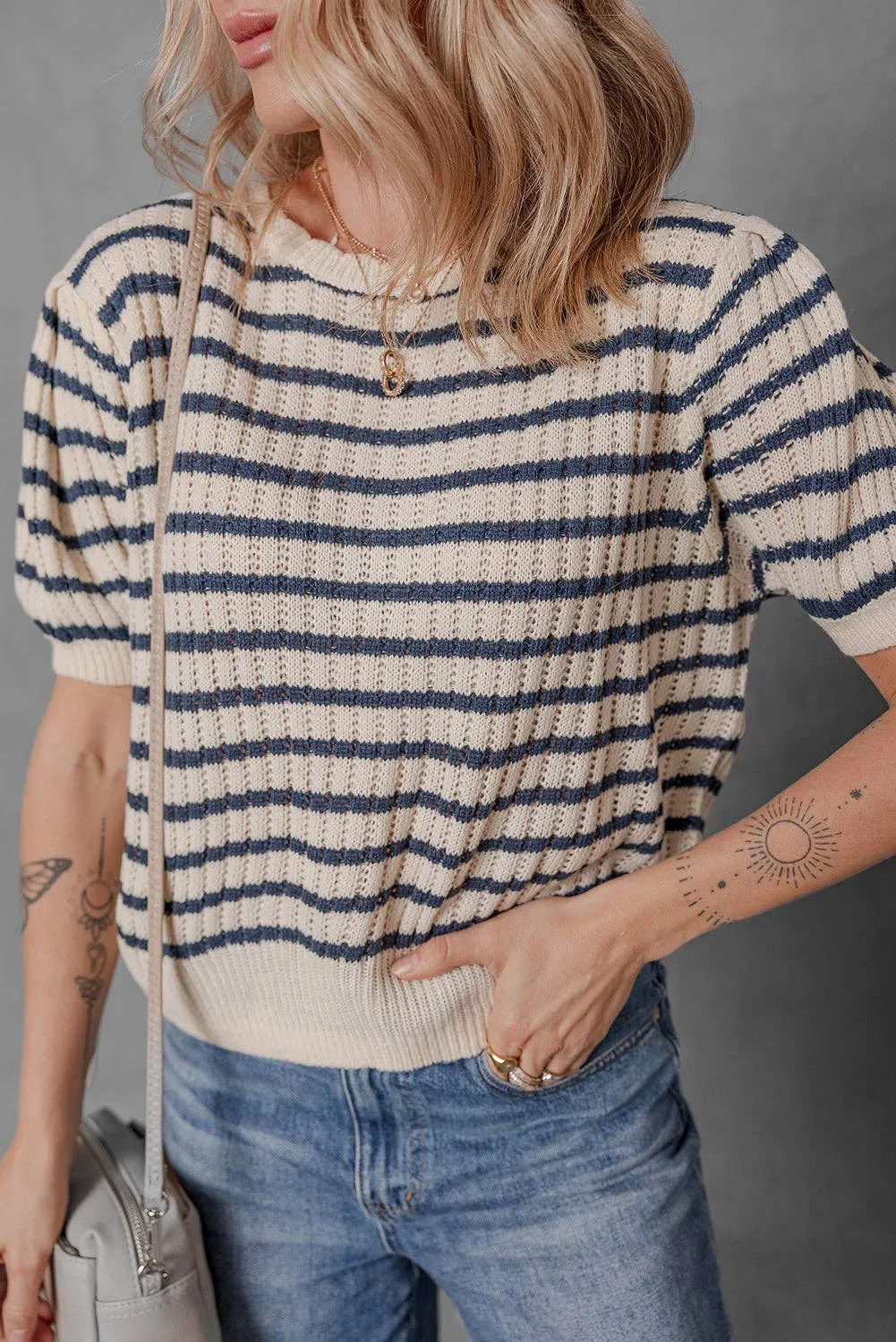 Short Puff Sleeve Sweater