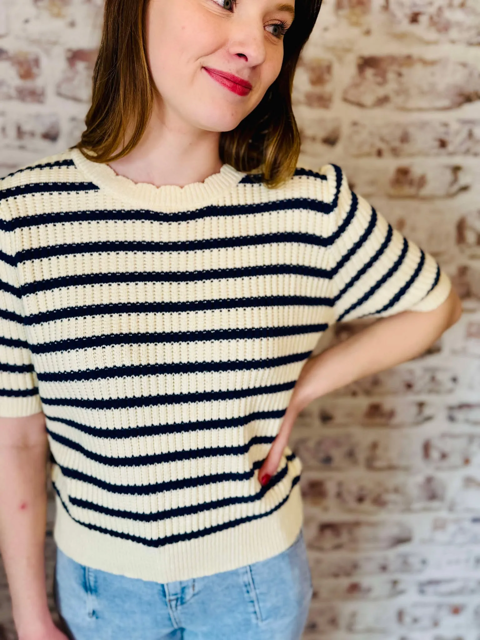 Short Puff Sleeve Sweater
