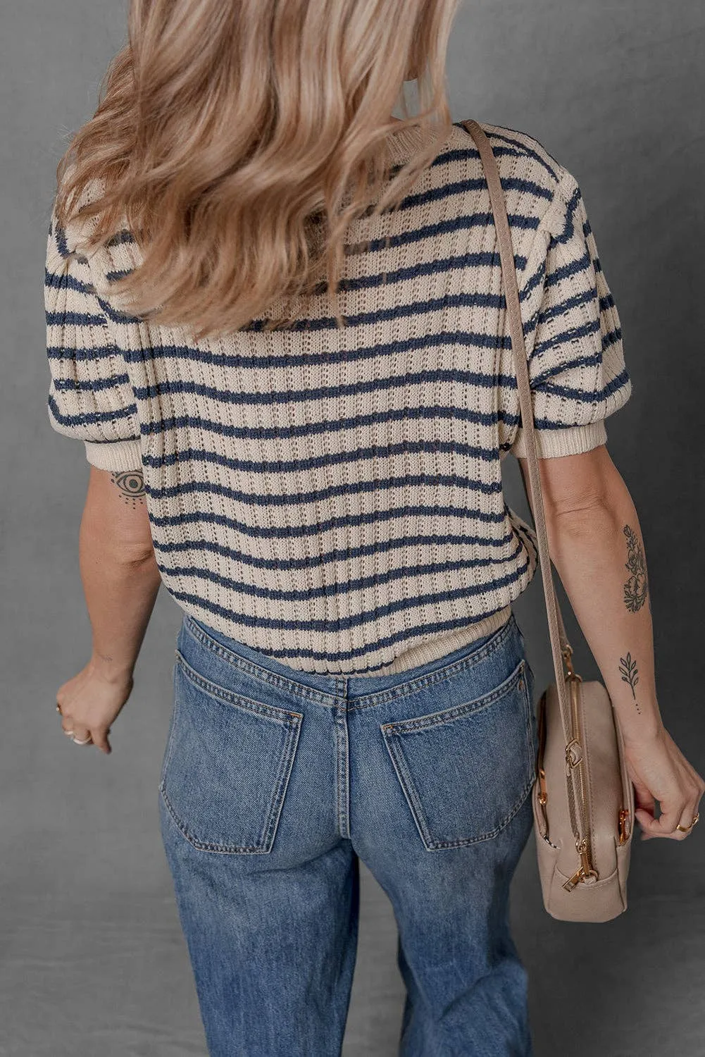 Short Puff Sleeve Sweater