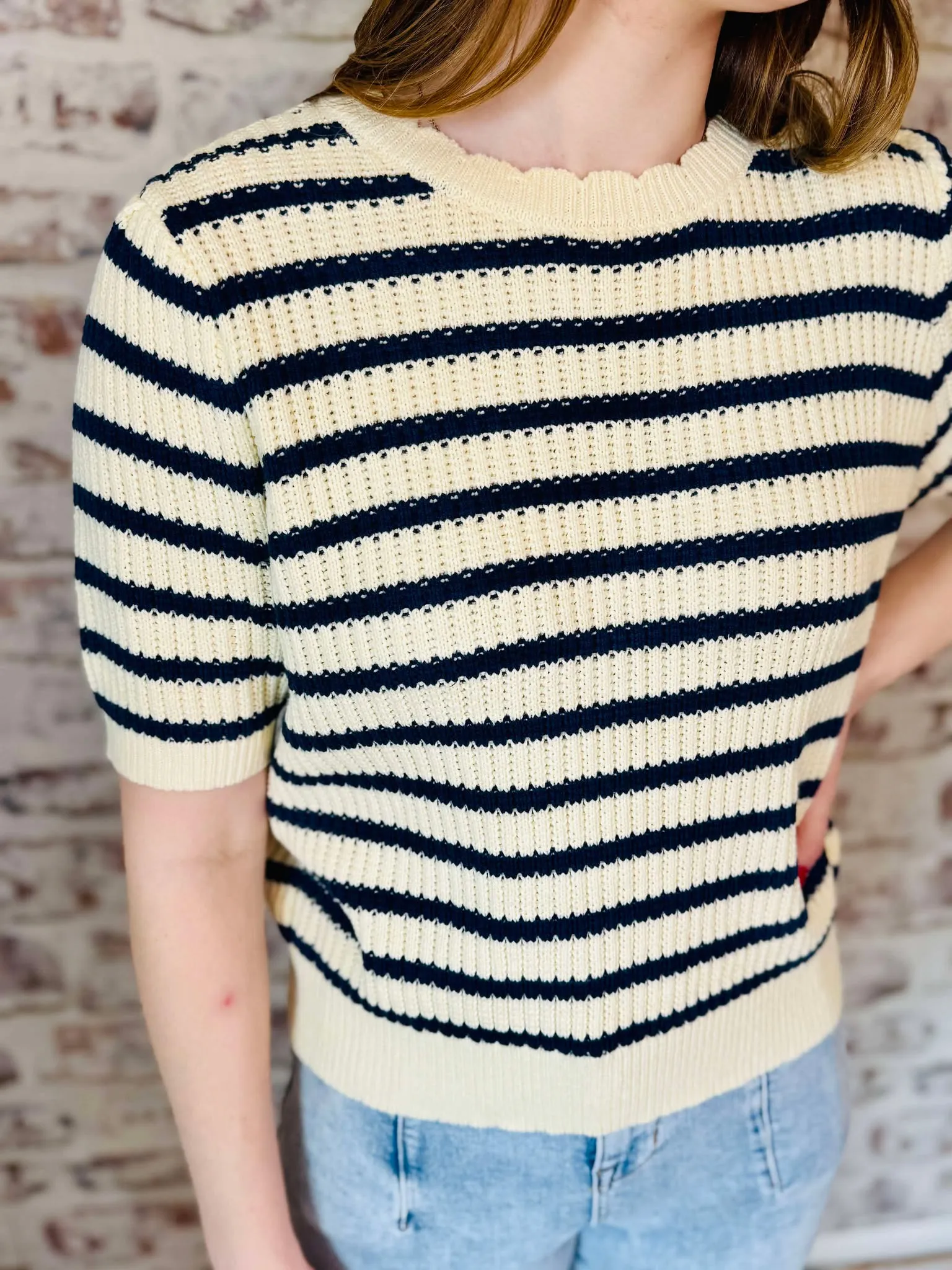 Short Puff Sleeve Sweater