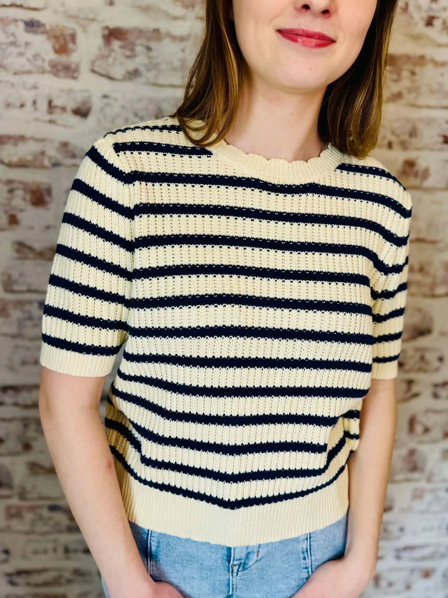 Short Puff Sleeve Sweater