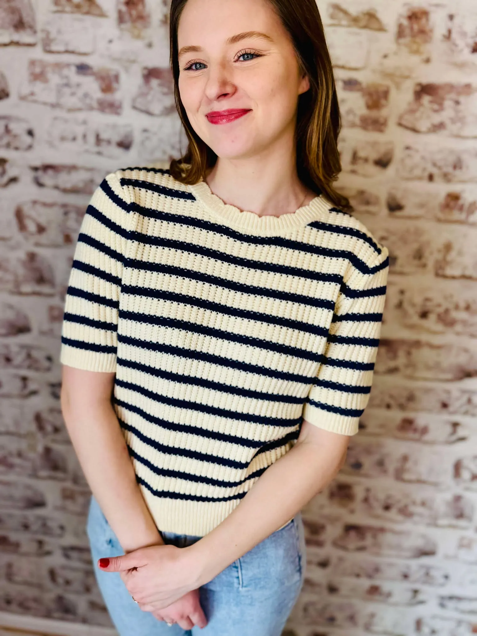 Short Puff Sleeve Sweater