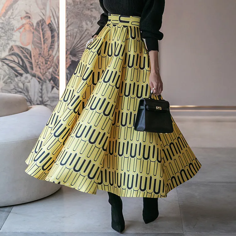 SK9120 Pattern Flare Skirt