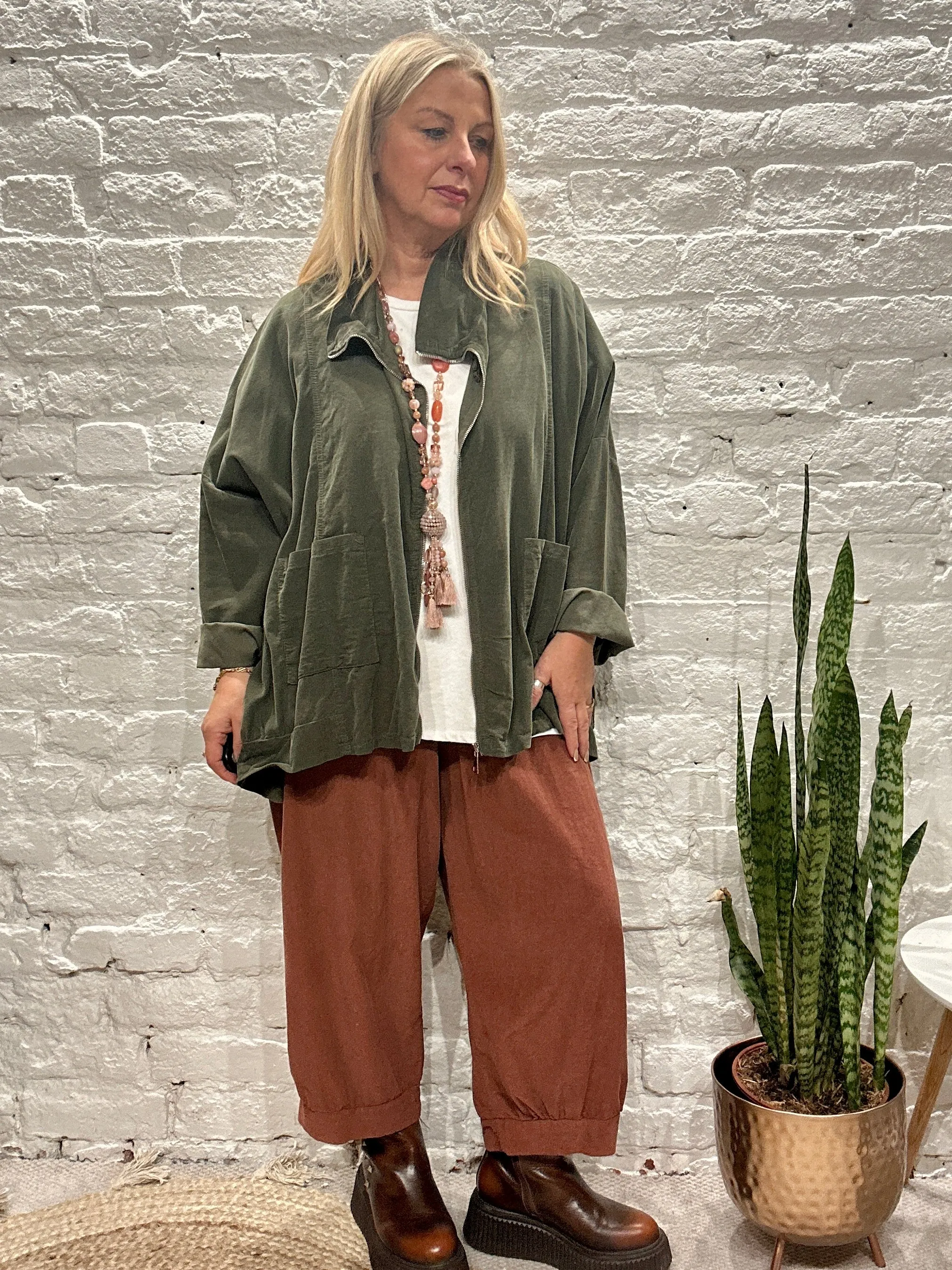 The Cord Wander Zip Wide Box Oversized Jacket