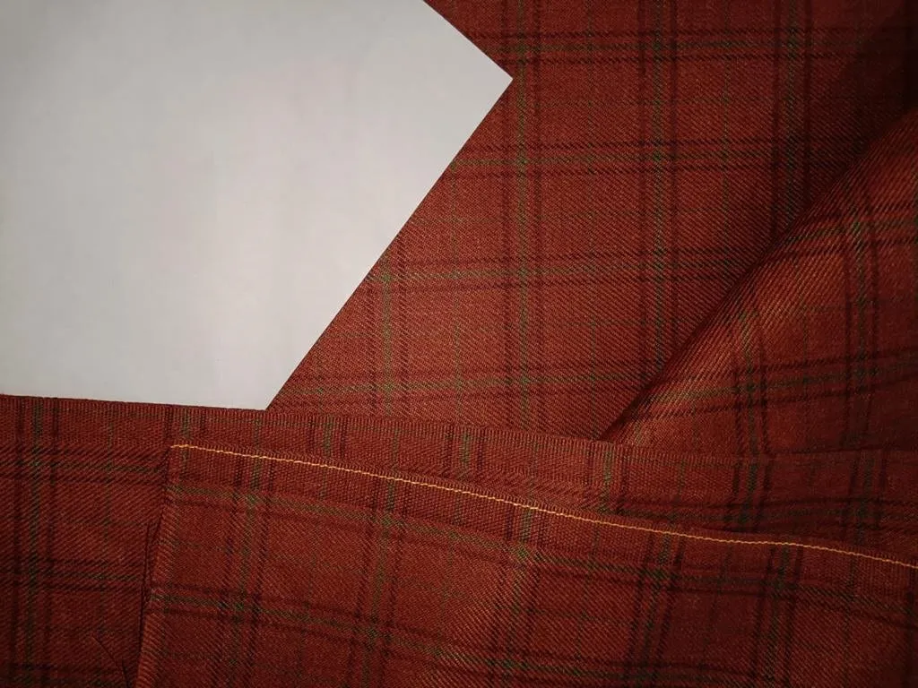 Tweed Suiting Heavy weight premium Fabric rust ,green  and black Plaids 58" wide