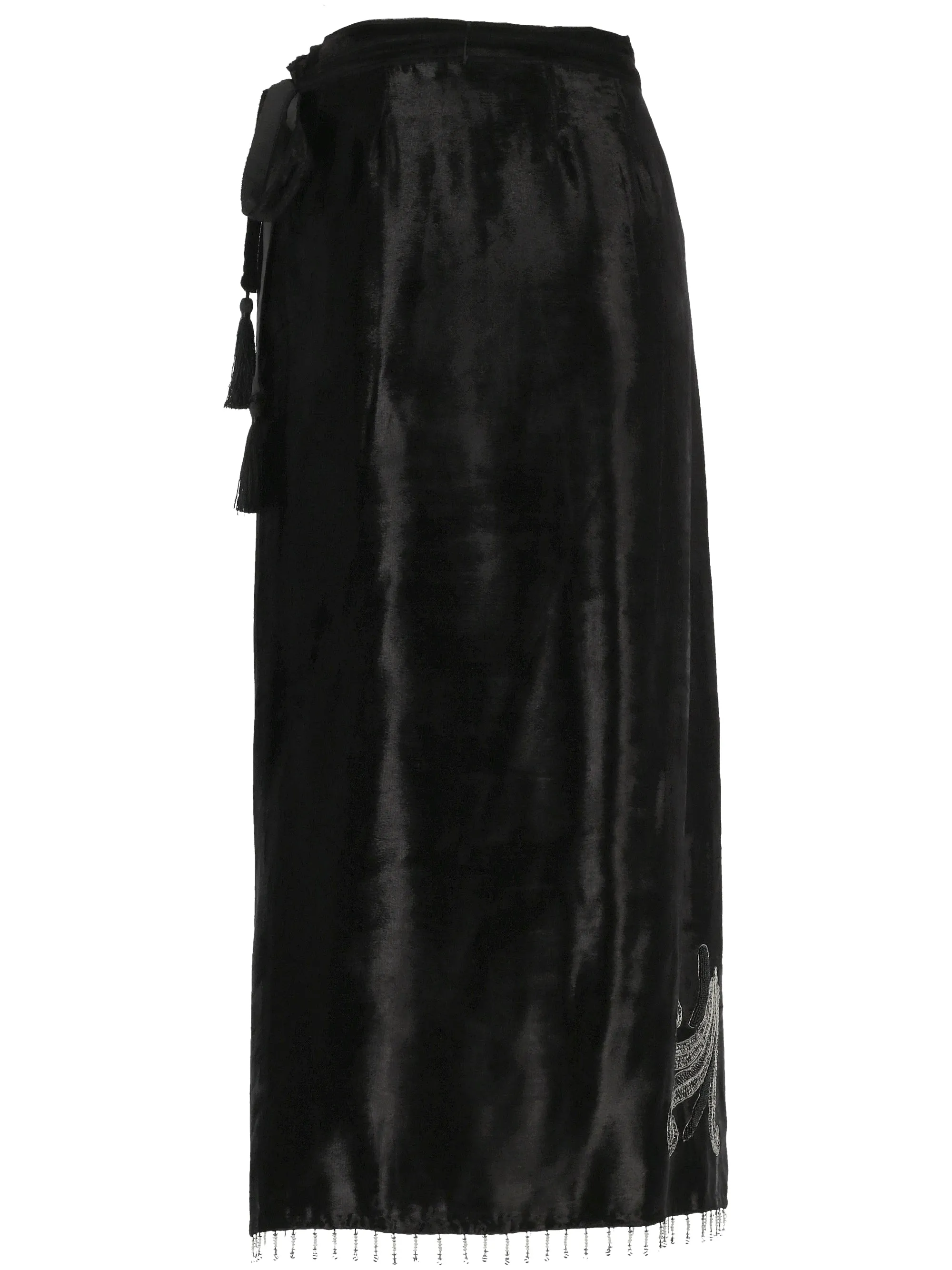 Velvet Pareo Skirt with Embroidery